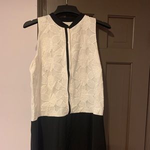 LOFT Black/White sleeveless Dress size L